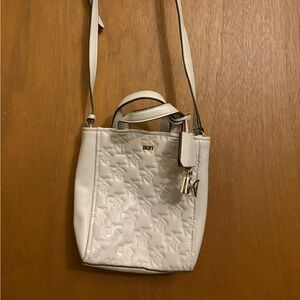 DKNY Ivory Embossed Crossbody Bag